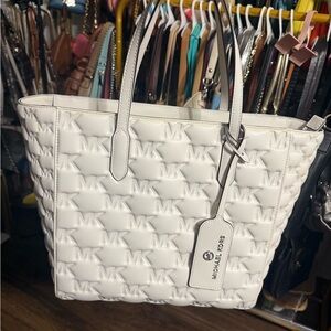 Michael Kors Embossed White Tote